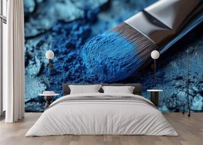 Blue Eyeshadow and Brush Wall mural