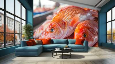 Fresh Red Snapper at the Market Wall mural