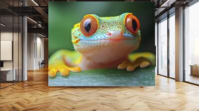 Gecko Portrait: A Striking Close-up of a Colorful Reptile Wall mural