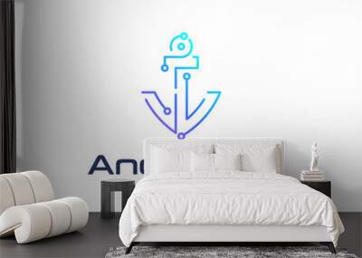 Anchor.co Modern Logo Vector Wall mural