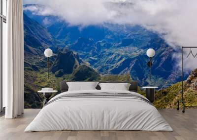 Mountains of Mafate at Reunion Island Wall mural