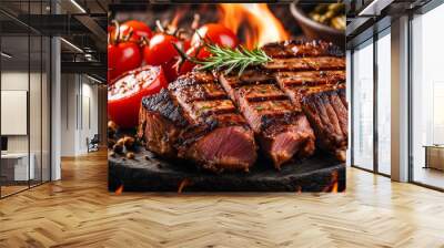 grilled meat with vegetables Wall mural