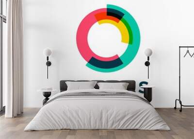 abstract circle overlapping color logo vector icon illustration Wall mural