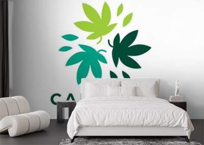 cannabis leaf logo vector icon illustration Wall mural