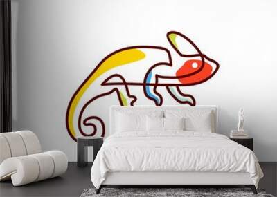 chameleon logo vector icon illustration Wall mural