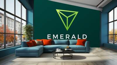 emerald gem logo vector icon illustration Wall mural