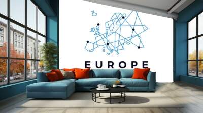 europe technology connection geometric polygonal logo vector icon illustration Wall mural