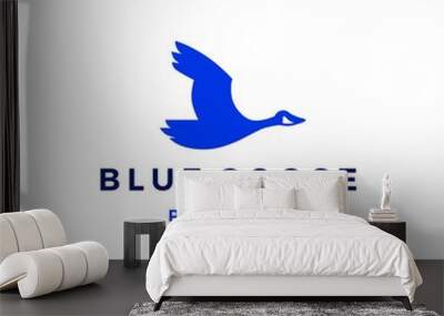 flying blue goose logo vector icon illustration Wall mural