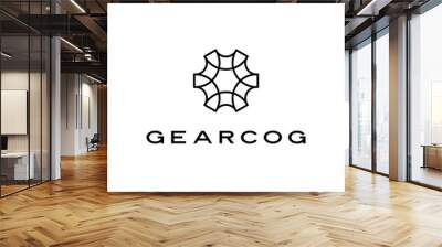 gear cog cogs logo vector icon illustration line outline style Wall mural