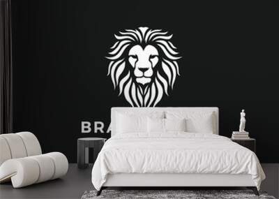 lion head logo template vector icon Wall mural