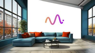 m letter wave logo vector icon Wall mural