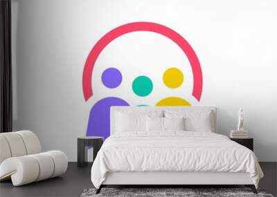 people family together human unity chat bubble logo vector icon Wall mural