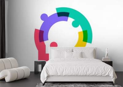 people family together human unity chat bubble logo vector icon Wall mural