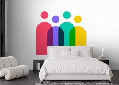 people family together human unity logo vector icon Wall mural