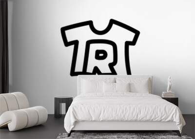 r letter kid tee tshirt apparel clothing monogram logo vector icon illustration Wall mural