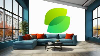 S letter leaf nature natural green logo vector icon illustration Wall mural