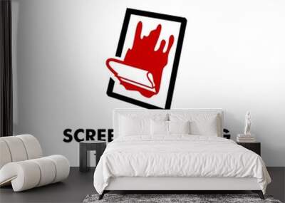 silk screen printing vector logo template Wall mural