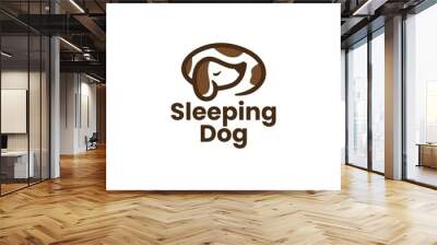 sleeping dog lazy logo vector icon illustration Wall mural