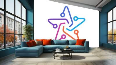 star tech logo vector icon illustration Wall mural