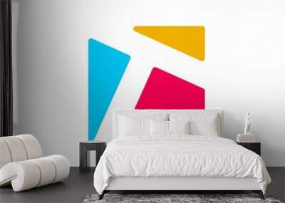 T letter logo vector icon illustration Wall mural