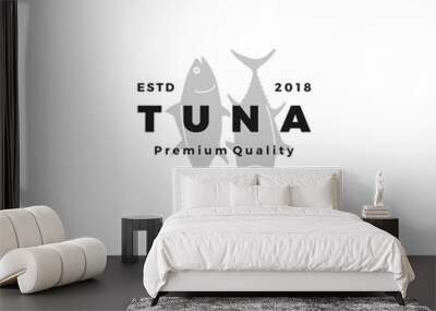 tuna fish logo emblem label seafood vector icon Wall mural