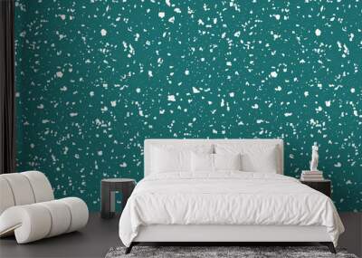 Vector intricate hand crafted snowflake terrazzo border. Seamless repeat banner blue white backdrop. Modern frosted ice effect. For texture, wellness, winter packaging, ribbon, edging, washi tape Wall mural