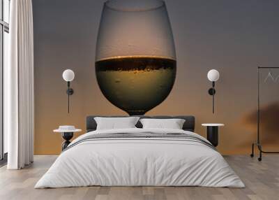 Glass of white wine Wall mural