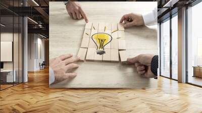 Conceptual of business strategy, creativity or teamwork Wall mural