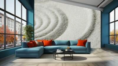 Raked sand background pattern and texture Wall mural