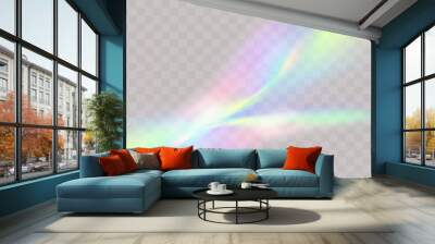 a set of colourful vector lens, crystal rainbow light and flare transparent effects.overlay for back Wall mural