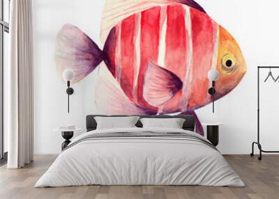 Artistic fish characters. Marine under water life. Wall mural