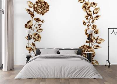 Overlay golden frames. Wall mural