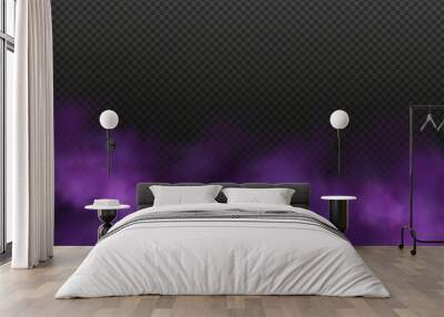 realistic scary mystical fog in night halloween. purple poisonous gas, dust and smoke effect. Wall mural