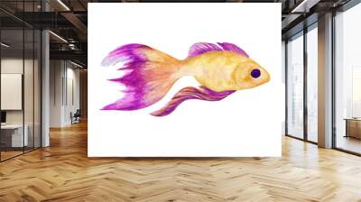 Watercolor tropical fish.Underwater world of the sea or ocean. Wall mural