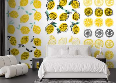 Lemon vector illustration Wall mural