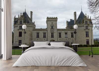 Façade et entrée du château de Brézé dans le Maine-et-Loire - France Wall mural