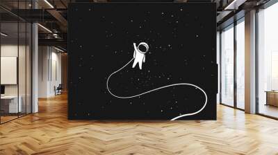 Astronaut alone in outer space Wall mural