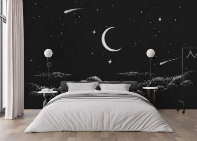 View to night sky Wall mural