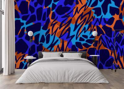 Abstract geometric seamless pattern. Abstract mosaic cut shapes with ragged edges. Stylized animal giraffe skin fur print texture. Fashion design for textile, fabric, backdrop or any surface. Wall mural