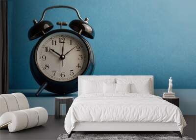 Classic Alarm Clock on Blue Background Wall mural