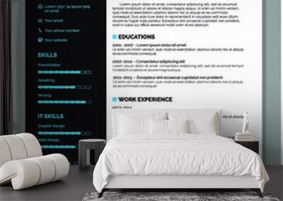 best resume template vector design for job application Wall mural