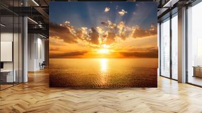 concept design golden sunset sky representing business success dynamic finance market Wall mural