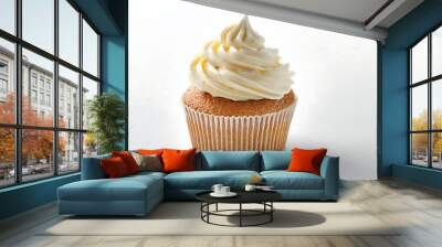 delicious cupcake white background Wall mural