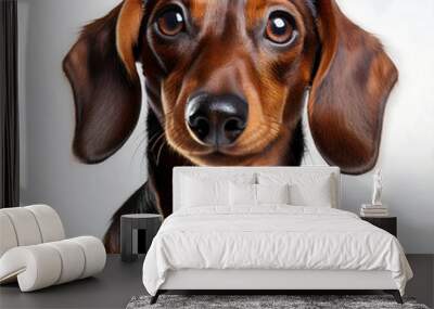 isolating dachshund dog white background creates clean simple visual representation digital use Wall mural