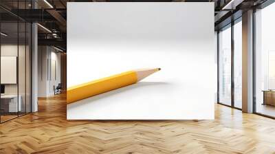 realistic yellow wooden pencil isolated white background perfect decorations cover designs Wall mural