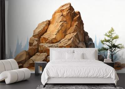 rock white background Wall mural