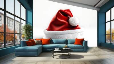 santa hat isolated white background perfect festive designs Wall mural