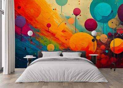 vibrant colors noisy texture make abstract artistic poster design Wall mural