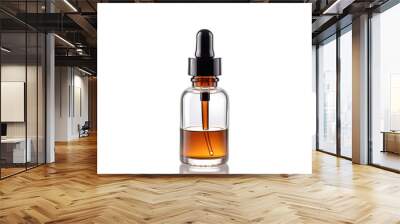 white brown dropper bottle mock glass bottle serum isolated white background high resolution high details vibrant Wall mural