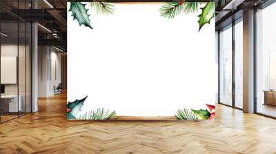 white christmas backdrop framed decorations inside decorative frame festive holiday decorating Wall mural